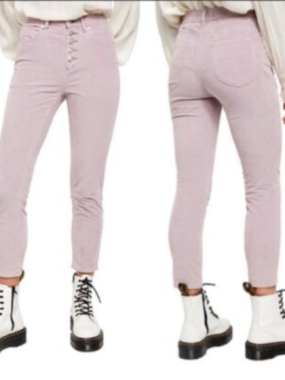 We The Free High-Waist Pink Button-Fly Skinny Jeans